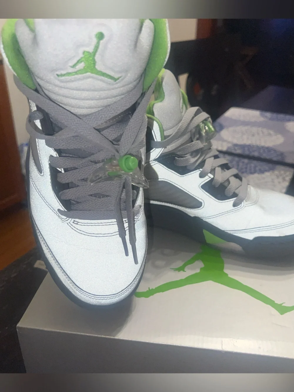 Jordan Silver/Gray Air Jordan 5 Retro Box Label